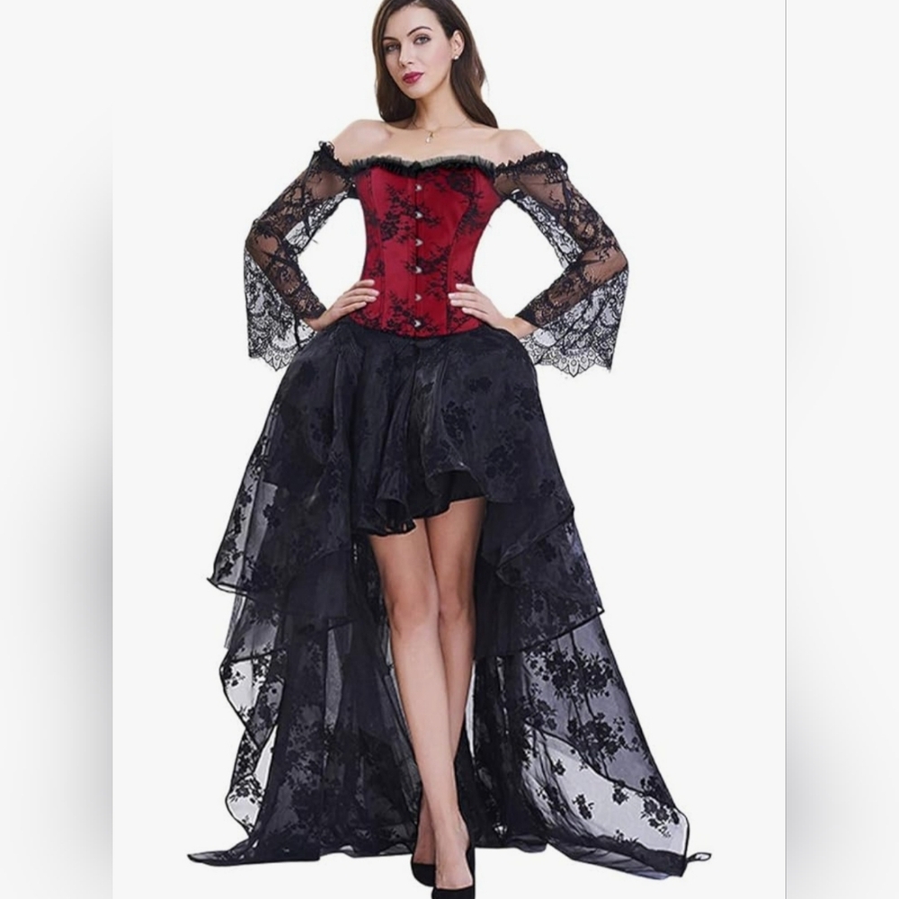 Victorian Skirt and Lace Corset Top